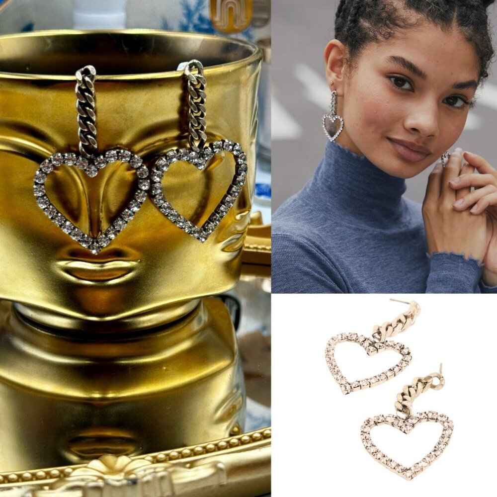 🆕 DANNIJO 🧿 NWOT Lovi Heart Drop Earrings - Mixed Metals